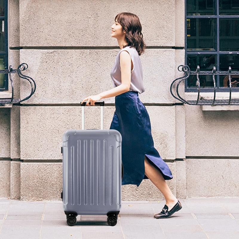 3-Piece Luggage Set with Rotating Wheels ABS+PC Lightweight (20 "/24"/28 "), Gray